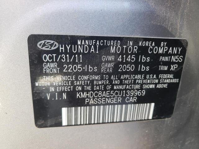 KMHDC8AE5CU139969 - 2012 HYUNDAI ELANTRA TO GLS GRAY photo 14