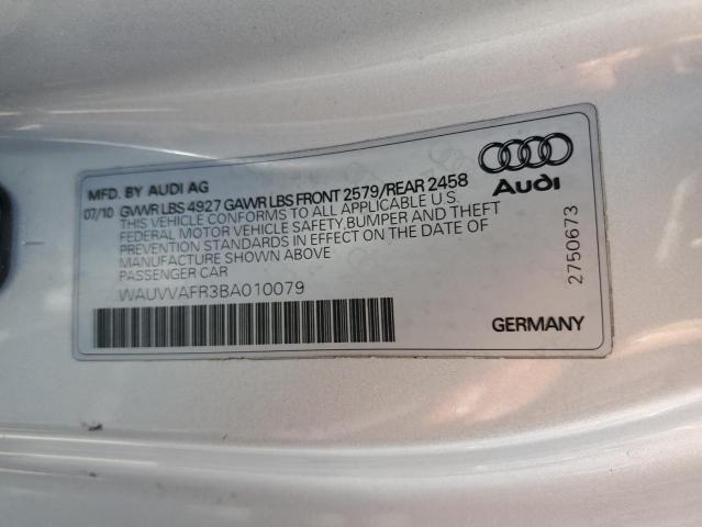 WAUVVAFR3BA010079 - 2011 AUDI S5 PRESTIGE SILVER photo 12