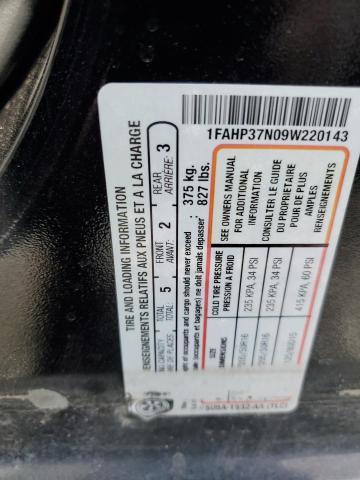 1FAHP37N09W220143 - 2009 FORD FOCUS SEL BLACK photo 12