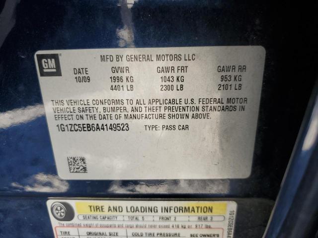 1G1ZC5EB6A4149523 - 2010 CHEVROLET MALIBU 1LT ლურჯი ფოტო 12