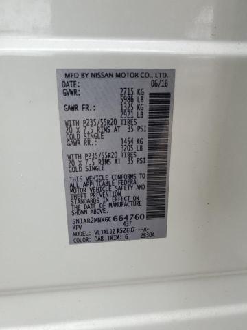 5N1AR2MNXGC664760 - 2016 NISSAN PATHFINDER S 白色 照片 13