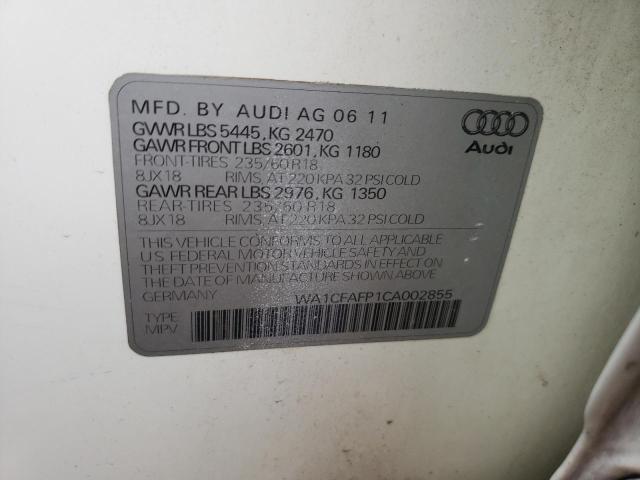 WA1CFAFP1CA002855 - 2012 AUDI Q5 PREMIUM WHITE photo 13