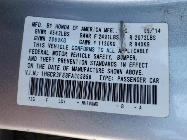 1HGCR3F88FA005856 - 2015 HONDA ACCORD EXL SILVER photo 13