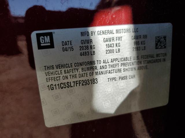 1G11C5SL7FF293183 - 2015 CHEVROLET MALIBU 1LT RED photo 12