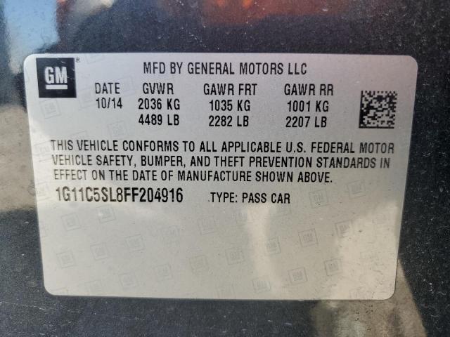 1G11C5SL8FF204916 - 2015 CHEVROLET MALIBU 1LT GRAY photo 12