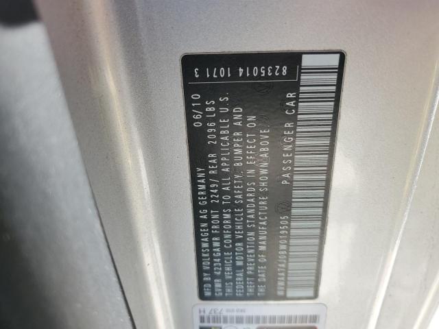 WVWAA7AJ0BW019505 - 2011 VOLKSWAGEN GOLF SILVER photo 12