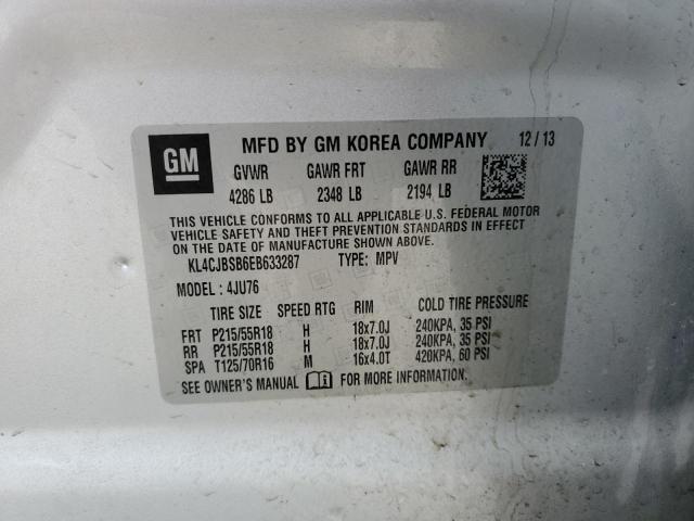 KL4CJBSB6EB633287 - 2014 BUICK ENCORE CONVENIENCE 银色 照片 14