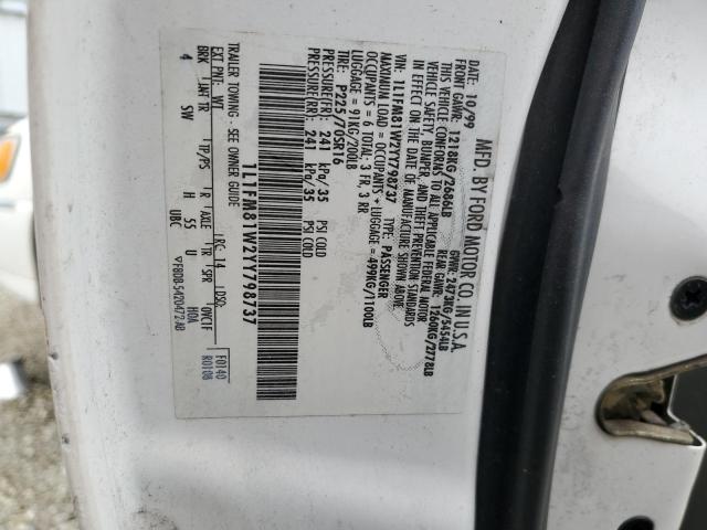 1L1FM81W2YY798737 - 2000 LINCOLN TOWN CAR EXECUTIVE WHITE photo 12