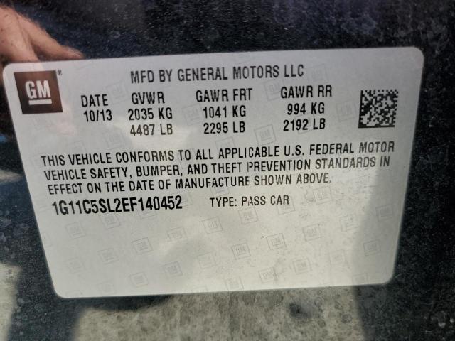 1G11C5SL2EF140452 - 2014 CHEVROLET MALIBU 1LT BLACK photo 12