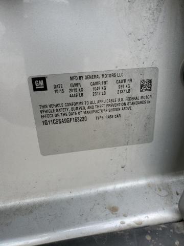 1G11C5SA9GF163230 - 2016 CHEVROLET MALIBU LIM LT 银色 照片 12