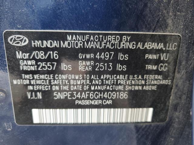 5NPE34AF6GH409186 - 2016 HYUNDAI SONATA SPORT BLUE photo 12