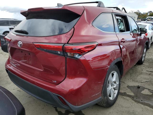 5TDZZRAH5NS550806 - 2022 TOYOTA HIGHLANDER L RED photo 3