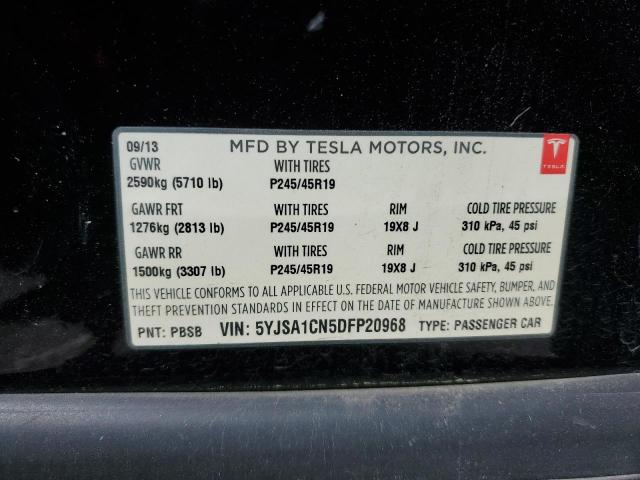 5YJSA1CN5DFP20968 - 2013 TESLA MODEL S Qara foto 12