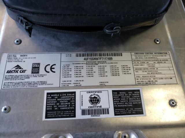 4UF15SNW7FT117489 - 2015 ARCTIC CAT ZR500 绿色 照片 10