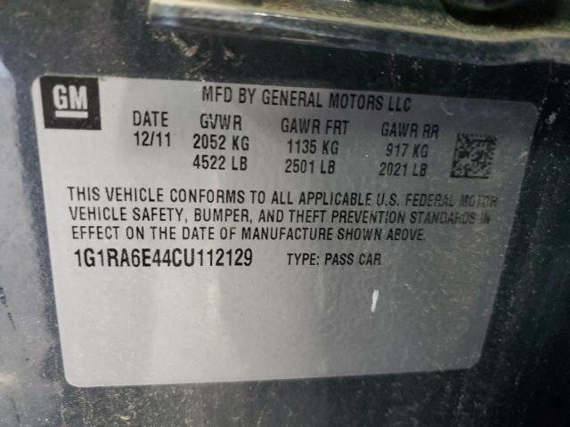 1G1RA6E44CU112129 - 2012 CHEVROLET VOLT GRAY photo 12