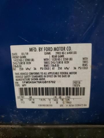 1FM5K8AT6KGB15702 - 2019 FORD EXPLORER POLICE INTERCEPTOR 蓝色 照片 14