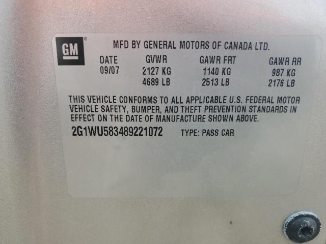 2G1WU583489221072 - 2008 CHEVROLET IMPALA LTZ SILVER photo 13