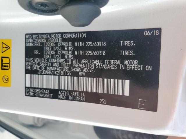 JTJBARBZ1K2181135 - 2019 LEXUS NX 300 BASE თეთრი ფოტო 14