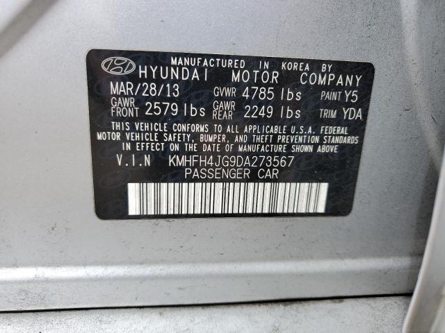 KMHFH4JG9DA273567 - 2013 HYUNDAI AZERA GLS SILVER photo 12