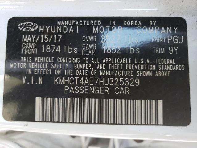 KMHCT4AE7HU325329 - 2017 HYUNDAI ACCENT SE WHITE photo 12