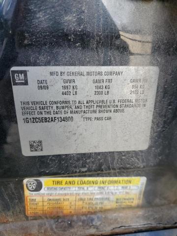 1G1ZC5EB2AF134800 - 2010 CHEVROLET MALIBU 1LT 黑色 照片 12