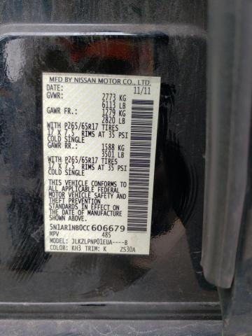 5N1AR1NB0CC606679 - 2012 NISSAN PATHFINDER S 黑色 照片 14