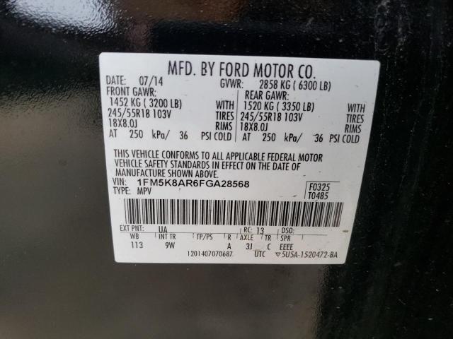 1FM5K8AR6FGA28568 - 2015 FORD EXPLORER POLICE INTERCEPTOR BLACK photo 14