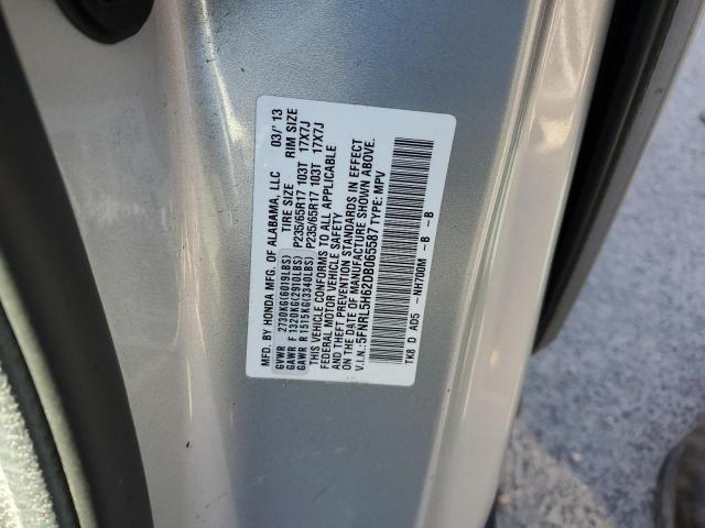 5FNRL5H62DB065587 - 2013 HONDA ODYSSEY EXL SILVER photo 13