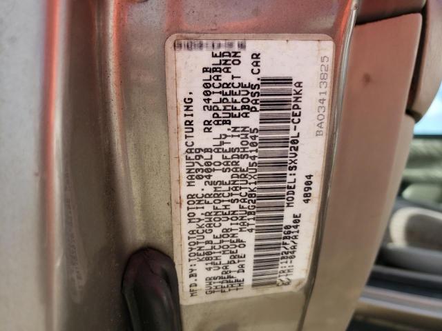 4T1BG28K1XU541045 - 1999 TOYOTA CAMRY CE TAN photo 12