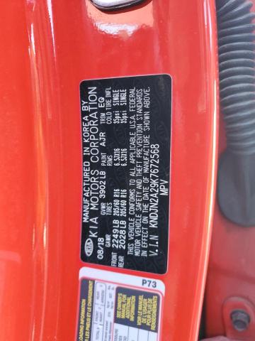 KNDJN2A29K7672568 - 2019 KIA SOUL RED photo 12