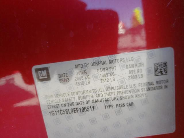 1G11C5SL9EF106511 - 2014 CHEVROLET MALIBU 1LT 红色 照片 12