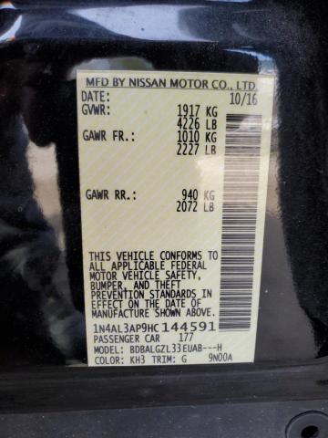1N4AL3AP9HC144591 - 2017 NISSAN ALTIMA 2.5 შავი ფოტო 13