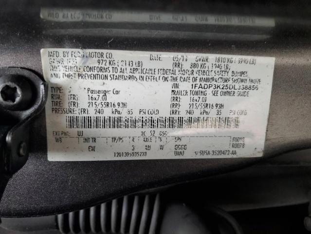 1FADP3K25DL338856 - 2013 FORD FOCUS SE GRAY photo 12