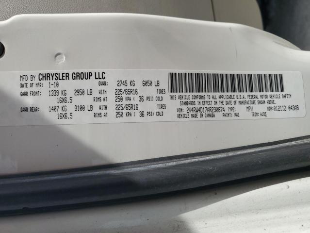 2V4RW4D17AR230874 - 2010 VOLKSWAGEN ROUTAN S WHITE photo 13