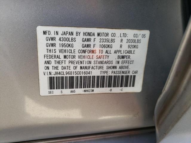 JH4CL96815C016041 - 2005 ACURA TSX SILVER photo 13