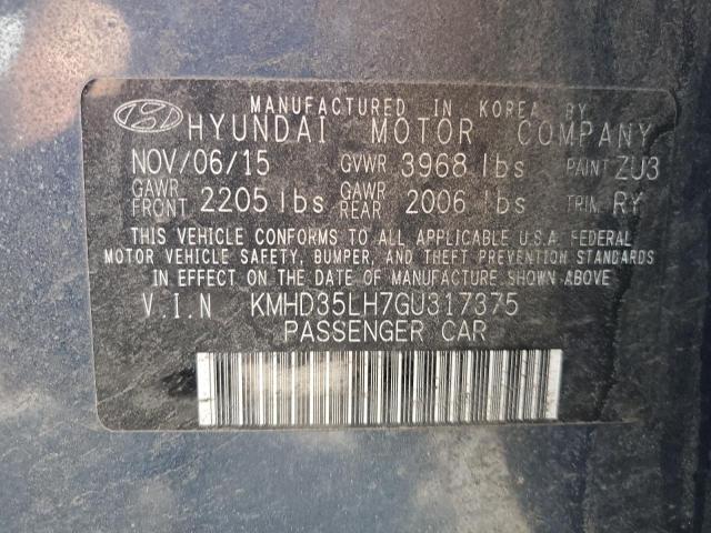 KMHD35LH7GU317375 - 2016 HYUNDAI ELANTRA GT BLUE photo 12