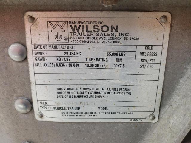 4WW4432A7H7713251 - 2017 WILSON TRAILER SILVER photo 10