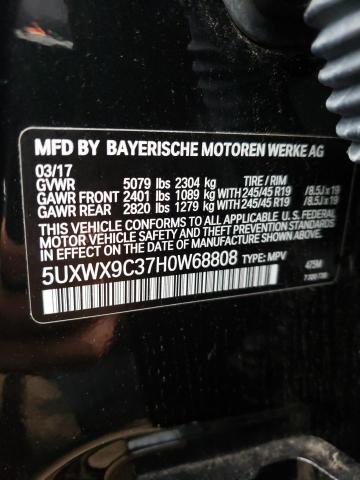 5UXWX9C37H0W68808 - 2017 BMW X3 XDRIVE28I BLACK photo 12