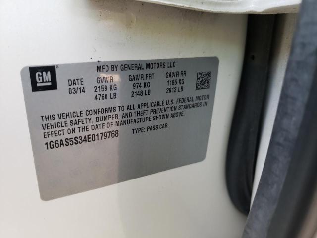 1G6AS5S34E0179768 - 2014 CADILLAC CTS PERFORMANCE COLLECTION Белый фото 12