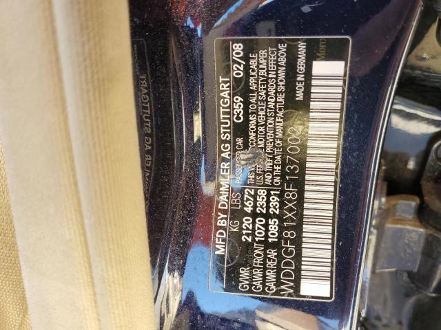 WDDGF81XX8F137002 - 2008 MERCEDES-BENZ C 300 4MATIC BLUE photo 12