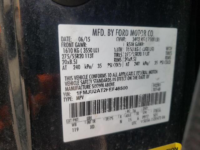 1FMJU2AT2FEF46500 - 2015 FORD EXPEDITION LIMITED BLACK photo 13