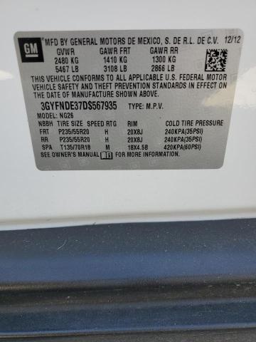 3GYFNDE37DS567935 - 2013 CADILLAC SRX PERFORMANCE COLLECTION Blanc photo 13