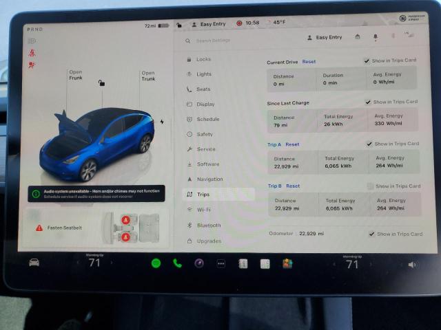 7SAYGDEE9PF795574 - 2023 TESLA MODEL Y Կապույտ լուսանկար 9