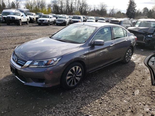 1HGCR6F31EA002480 - 2014 HONDA ACCORD HYBRID GRAY photo 1