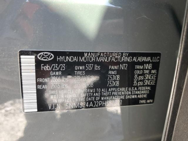 5NMS24AJ2PH557021 - 2023 HYUNDAI SANTA FE SEL GRAY photo 12