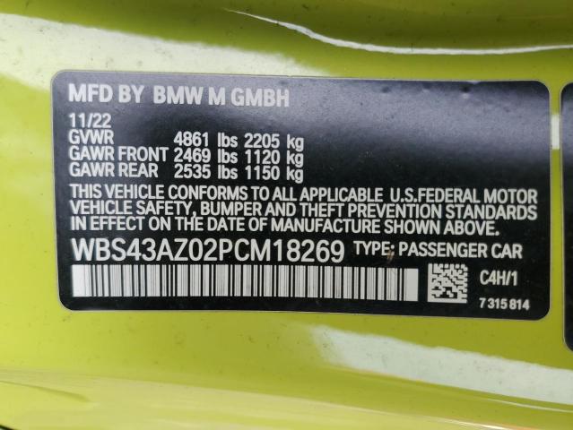 WBS43AZ02PCM18269 - 2023 BMW M4 COMPETITION Zielony zdjęcie 12