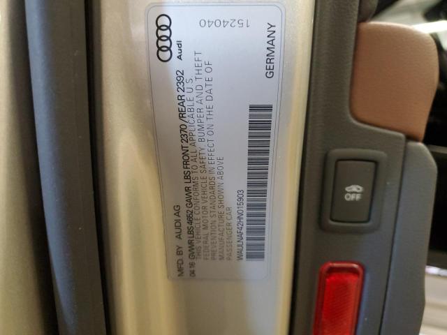 WAULNAF42HN015903 - 2017 AUDI A4 PREMIUM PLUS SILVER photo 12