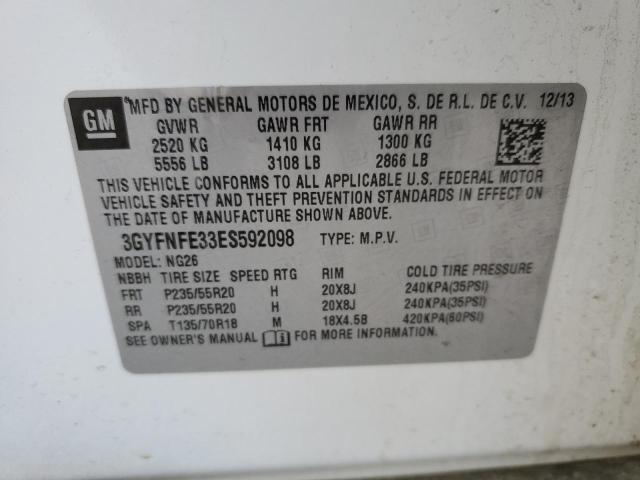 3GYFNFE33ES592098 - 2014 CADILLAC SRX PERFORMANCE COLLECTION WHITE photo 13