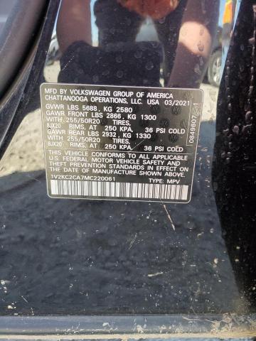 1V2KC2CA7MC220061 - 2021 VOLKSWAGEN ATLAS CROS SE Czarny zdjęcie 13