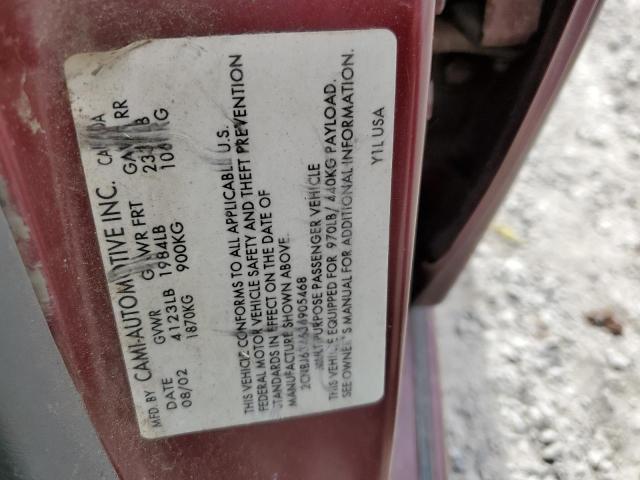 2CNBJ634636905468 - 2003 CHEVROLET TRACKER LT MAROON photo 13